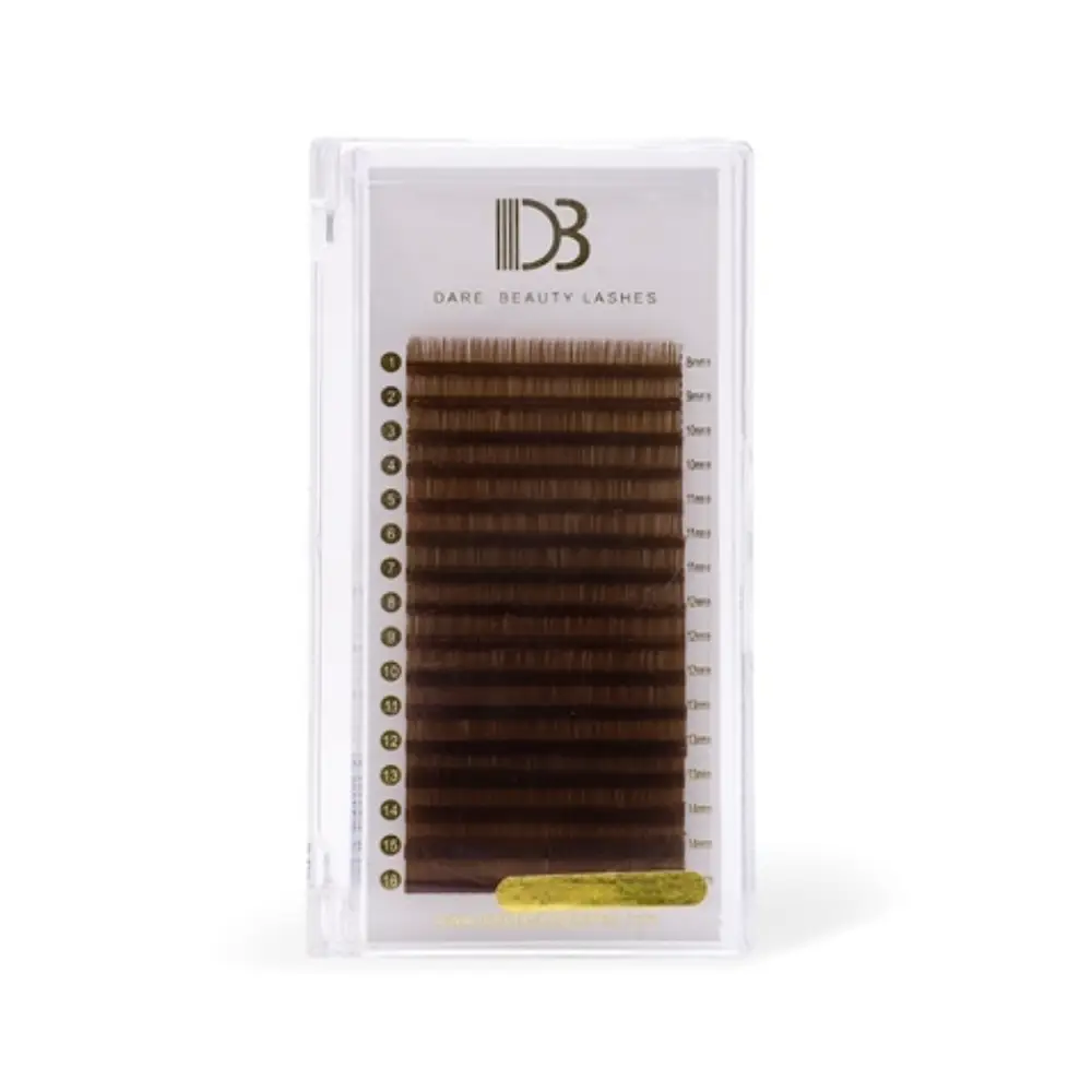 پالت مژه اکستنشن والیوم 16 لاین رنگی قهوه ای دی بی DB سایز میکس ضخامت 0.07 فر M پالت مژه اکستنشن والیوم 16 لاین رنگی قهوه ای دی بی DB سایز میکس ضخامت 0.07 فر M